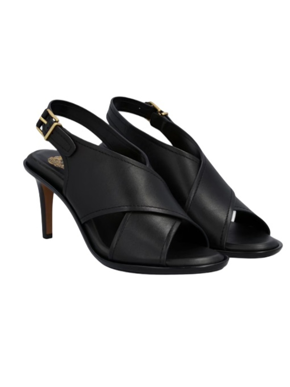 Vince Camuto Black Leather Crisscross Heels